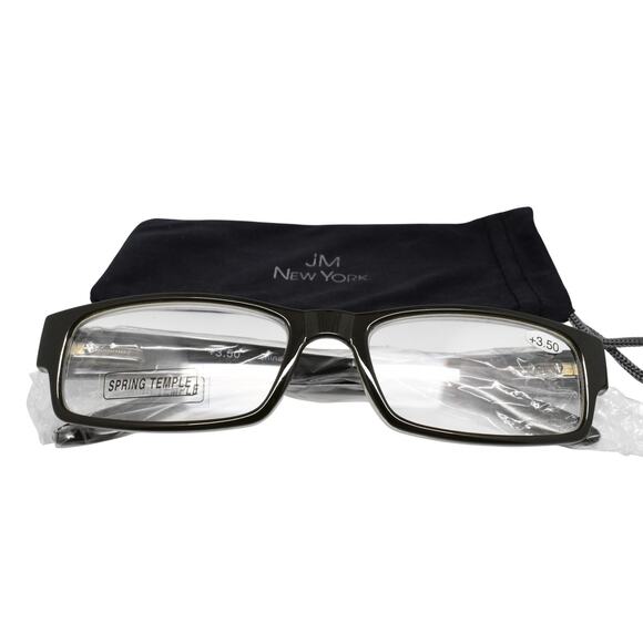 JM New York Dark Gray +3.50 Reading Glasses- NEW CONDITION - Picture 1 of 14